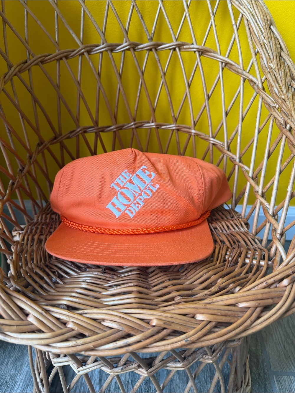 Vintage 90s The Home Depot Bright Orange SnapBack Hat